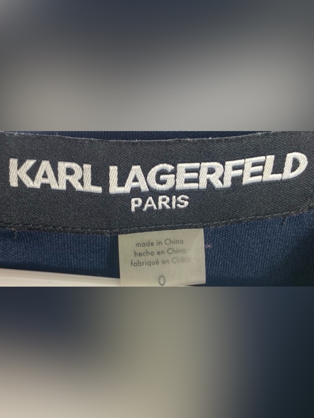 Karl Lagerfeld Paris Embroidered Floral Off Shoulder Blue Shift Dress - Picture 2 of 8